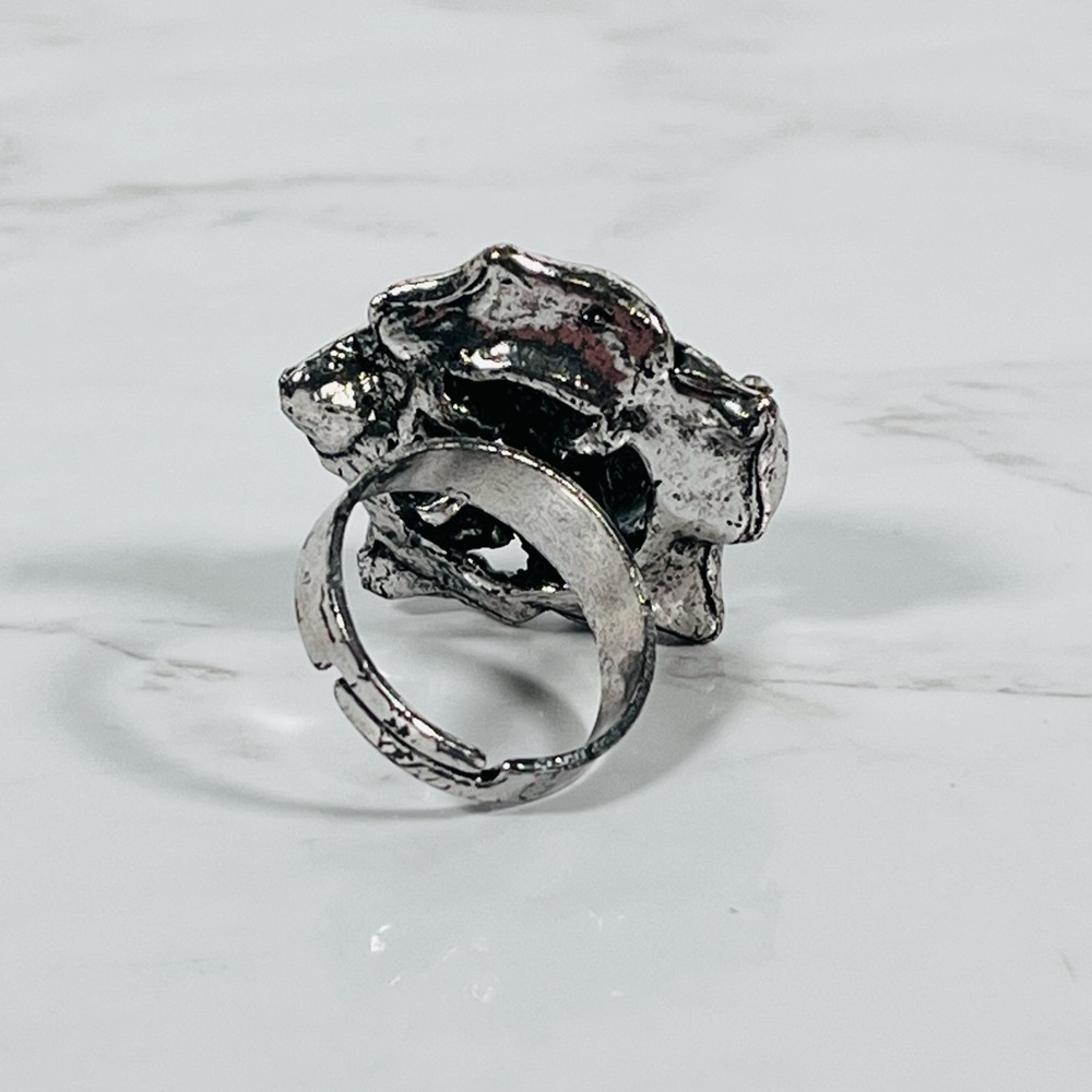 Rhinestone Rose Adjustable Ring - Picture 6 of 10
